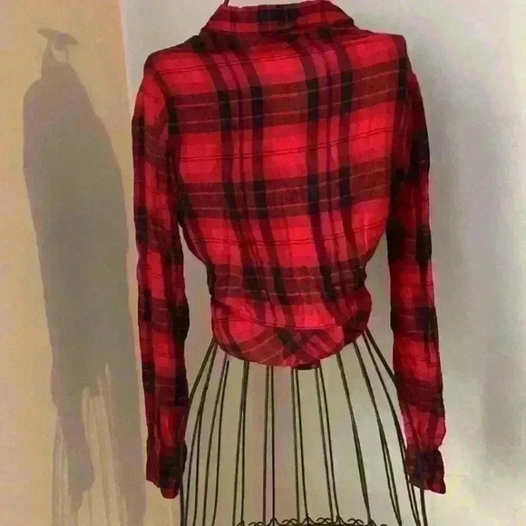 Lycky brand plaid Flannel Shirt Button Front Long Sleeve Womens size s - Picture 4 of 6